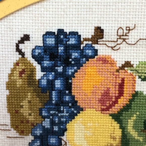 Decorative Wooden Tray with Needlepoint Picture Inset Vintage - Picture 4 of 13